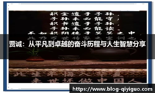 贾诚:从平凡到卓越的奋斗历程与人生智慧分享
